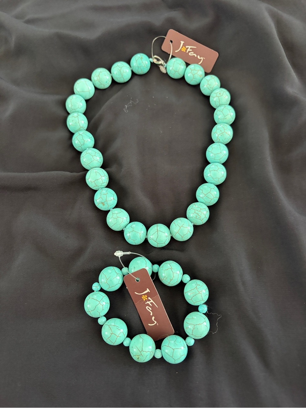 Turquoise Beaded Necklace & Bracelet Set
